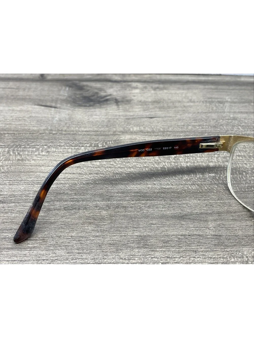 Versace Designer Eyeglasses 1222 1344 Gold Brown Tortoise Flex Hinge 53-17-140